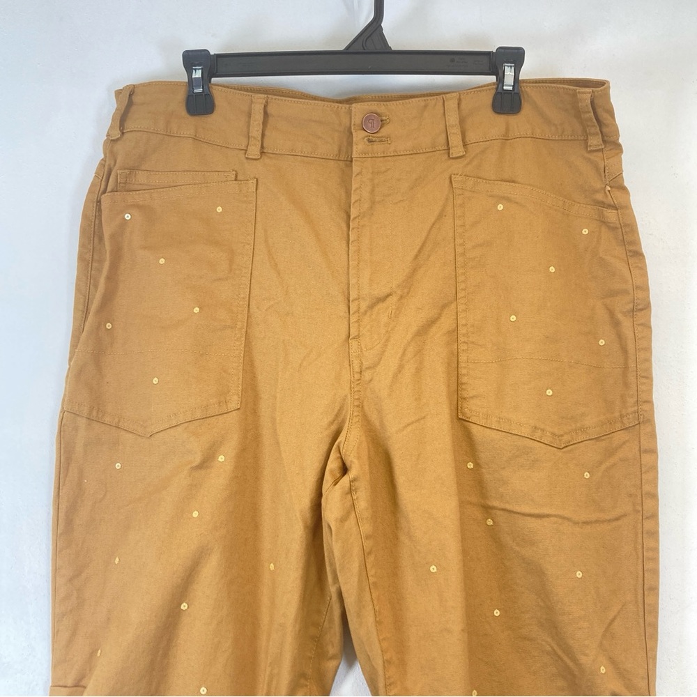 Anthropologie Pilcro  Wanderer Mid Rise Relaxed Leg Pants 34 Applique Edition - Picture 5 of 16
